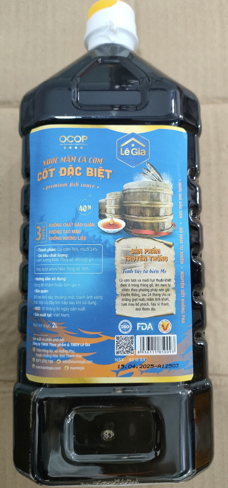 Nước Mắm Lê Gia 2 lít